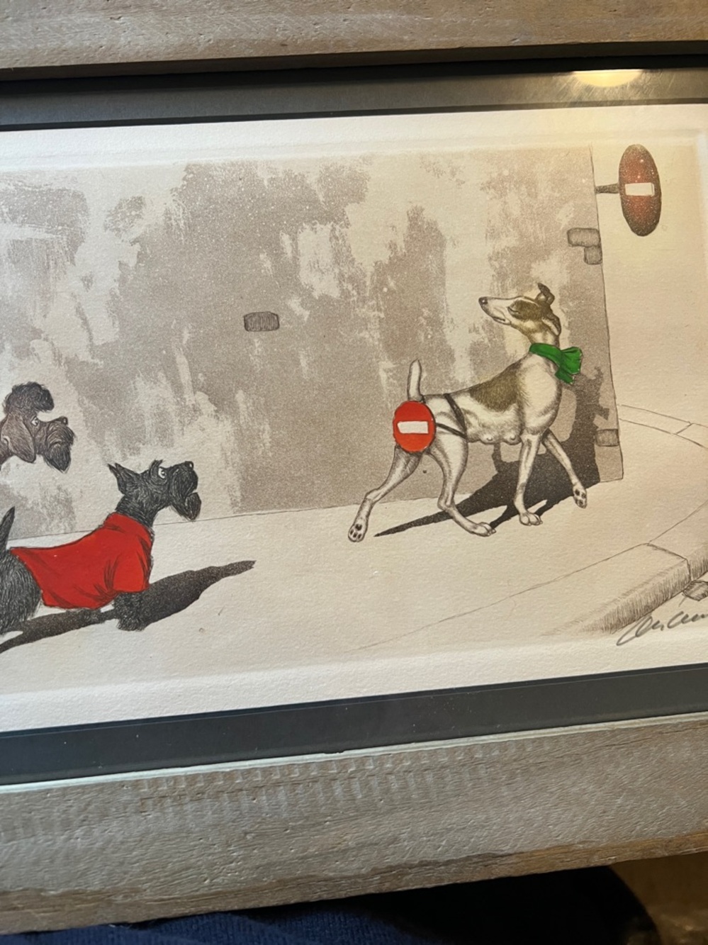 Boris O Klein (1893-1985) - "Dirty Dogs of Paris" framed signed embossed print - Picture 5 of 9